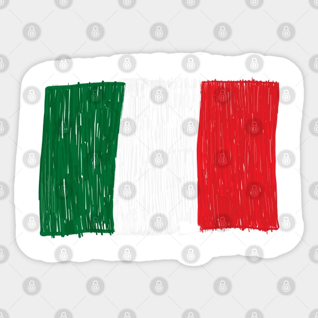 Italy flag made of doodle vector Sticker by GULSENGUNEL